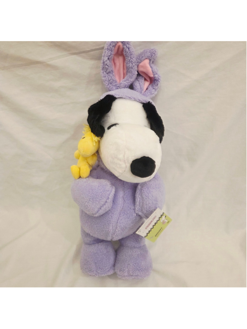 Peanuts Easter Greeter Snoopy plush toy lavender stands 19"